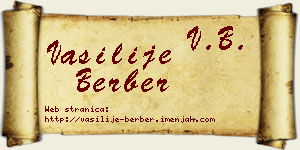 Vasilije Berber vizit kartica